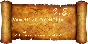 Vasvári Eulália névjegykártya